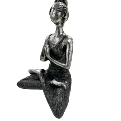 Handcrafted Yoga Lady In Black 23cm - Image 2