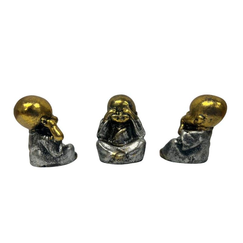Set 3 Asst See Hear Speak No Evil Monks 5cm - Image 2
