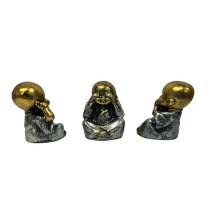 Set 3 Asst See Hear Speak No Evil Monks 5cm - Image 2