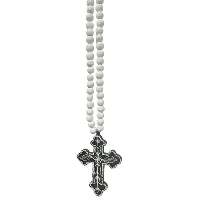 Handcrafted Cross With Beaded Necklace 65cm - Image 3