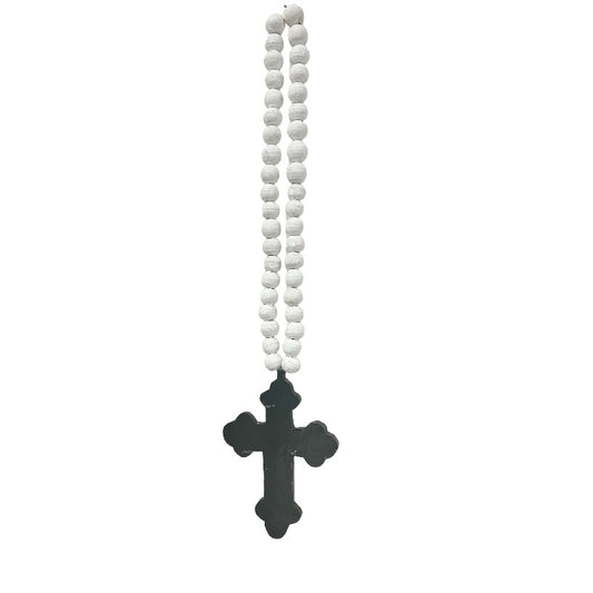 Handcrafted Cross With Beaded Necklace 65cm - Image 2