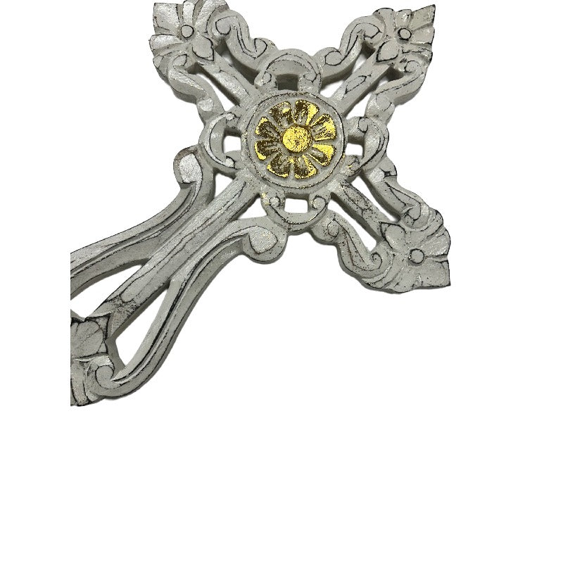 Handcrafted Cross W Gold Centre 21cm - Image 3