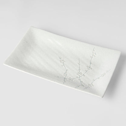 Platter Rectangular 33cm White Blossom Glaze - Image 3