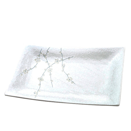 Platter Rectangular 33cm White Blossom Glaze - Image 2