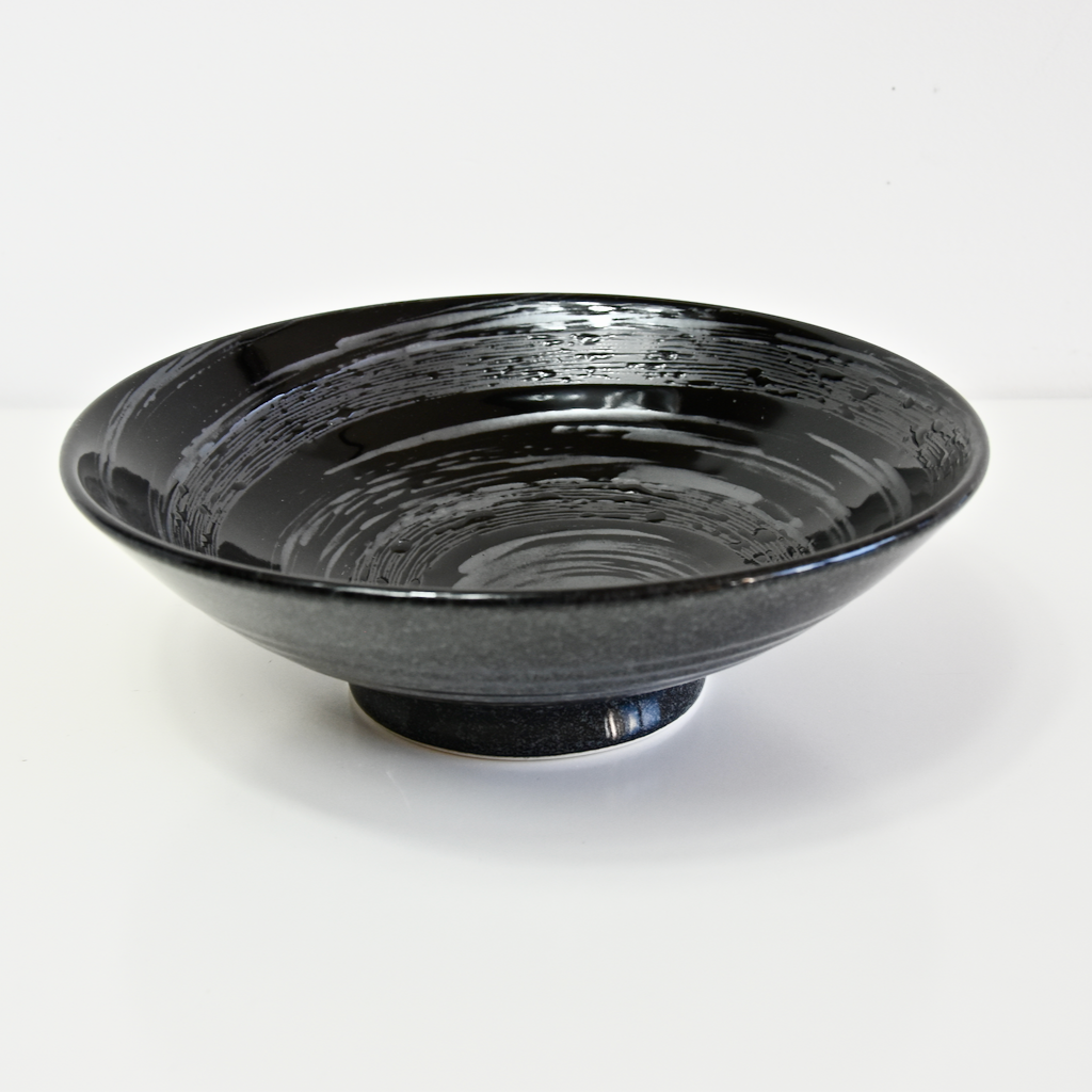 Ramen Bowl 24.5cm Gunmetal Swirl Glaze - Image 4