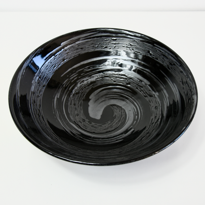 Ramen Bowl 24.5cm Gunmetal Swirl Glaze - Image 3