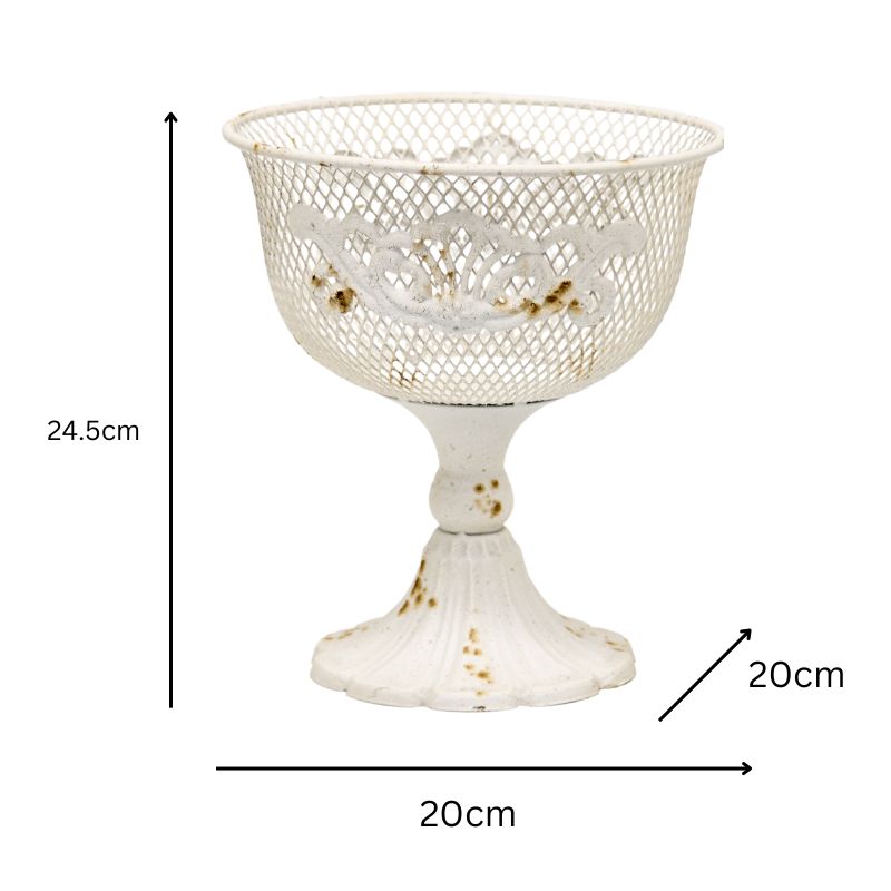French Provincial Footed Bowl w Fleur-Di-Lis 24cm - Image 4