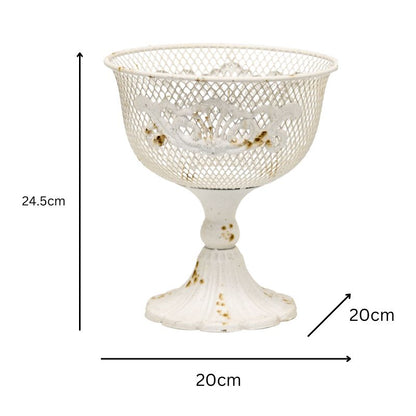 French Provincial Footed Bowl w Fleur-Di-Lis 24cm - Image 4