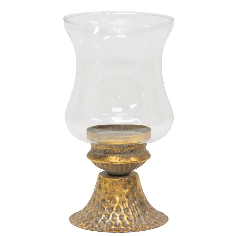 Lustre Footed Pressed - Metal Candleholder 25cm - Image 2
