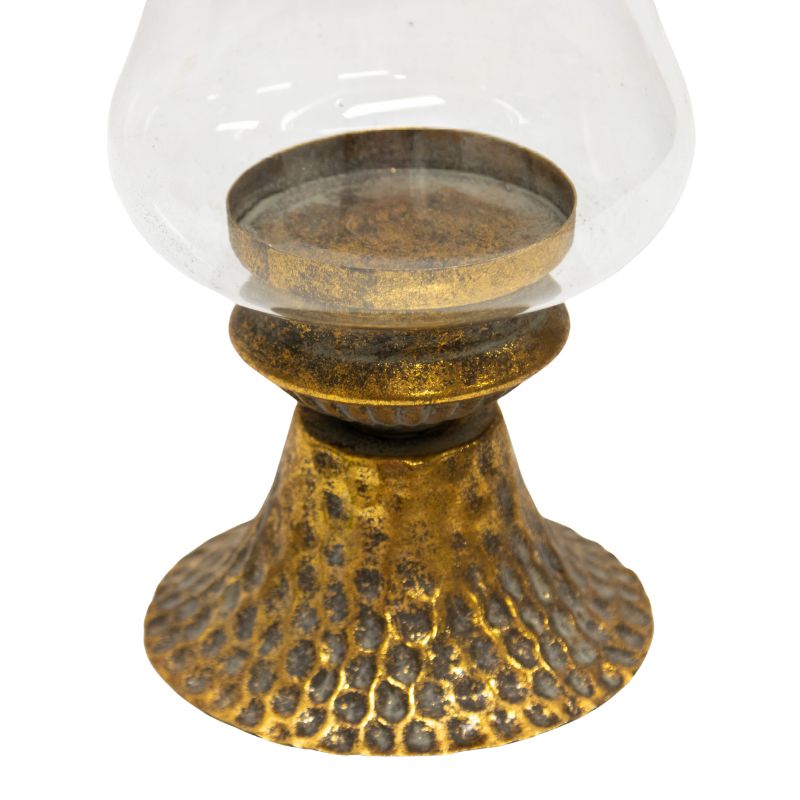 Lustre Footed Pressed - Metal Candleholder 25cm - Image 3
