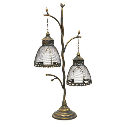 Lustre Branched Stand w 2 Shaded Pillar Candleholders 83cm - Image 2