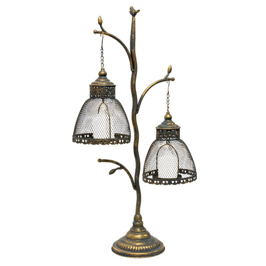 Lustre Branched Stand w 2 Shaded Pillar Candleholders 83cm - Image 2