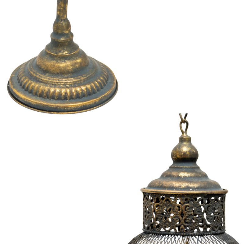 Lustre Branched Stand w 2 Shaded Pillar Candleholders 83cm - Image 3