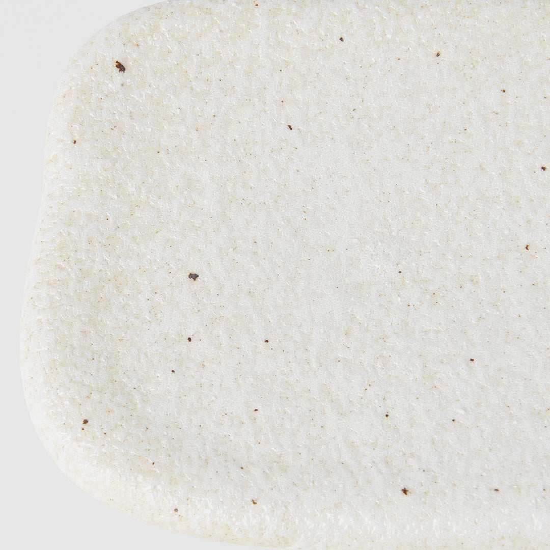 Plate Rectangular 16cm Shell White Glaze - Image 3