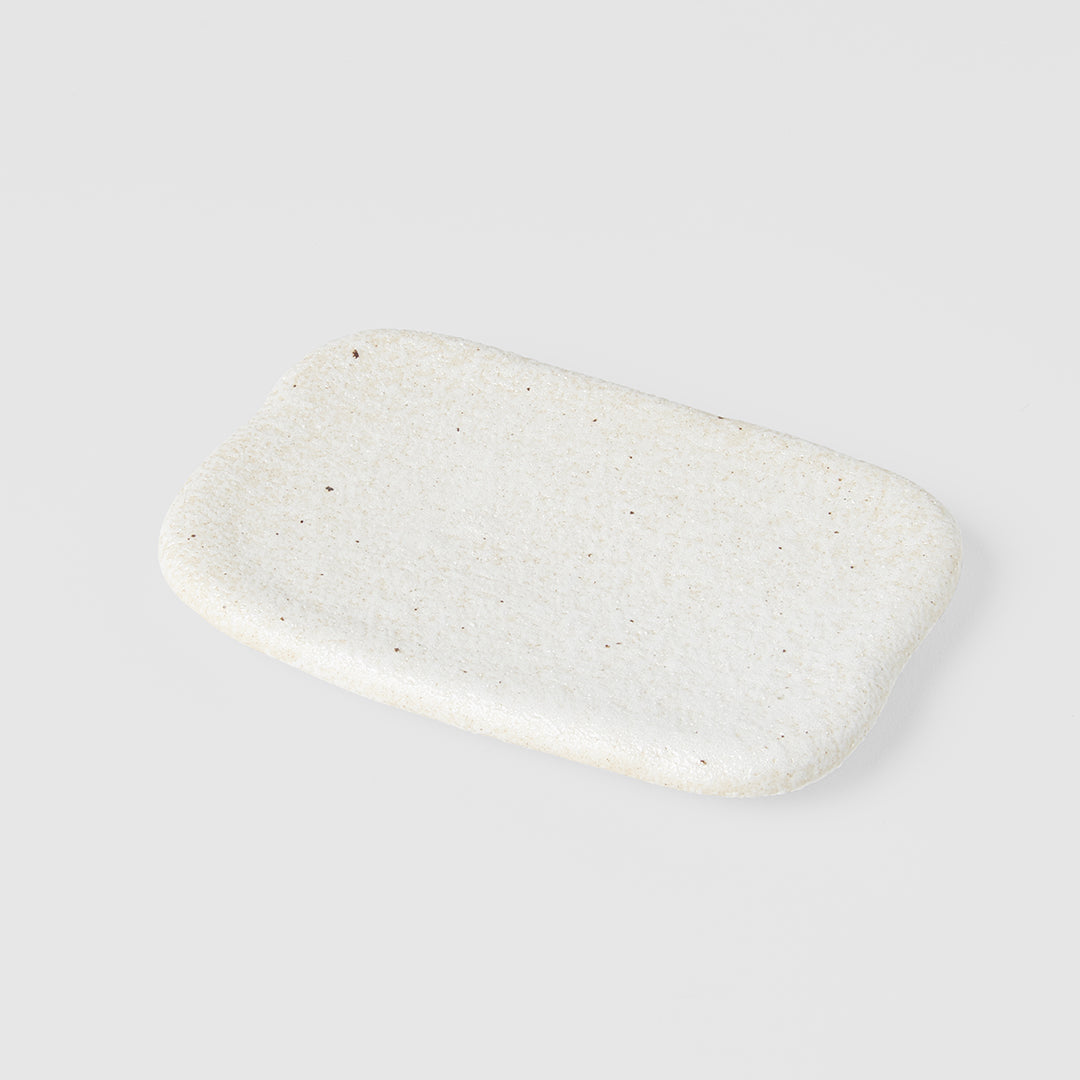 Plate Rectangular 16cm Shell White Glaze