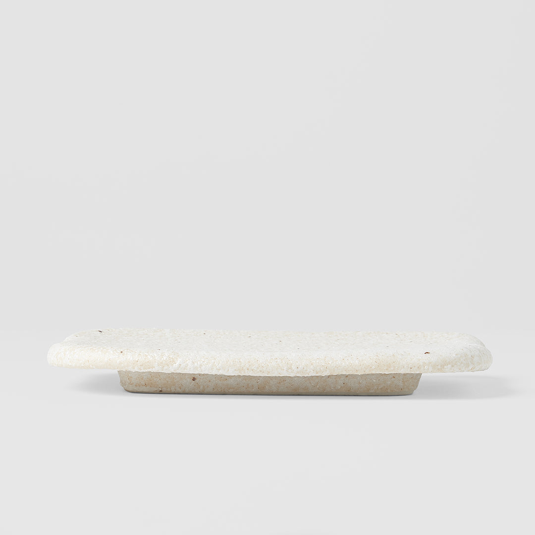 Plate Rectangular 16cm Shell White Glaze - Image 2