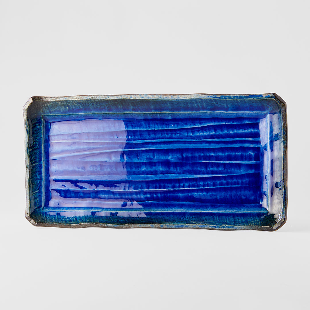Platter Rectangular 43cm Cobalt Blue Glaze - Image 4