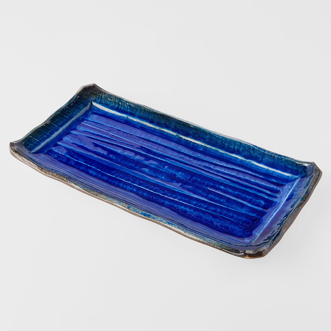 Platter Rectangular 43cm Cobalt Blue Glaze - Image 3