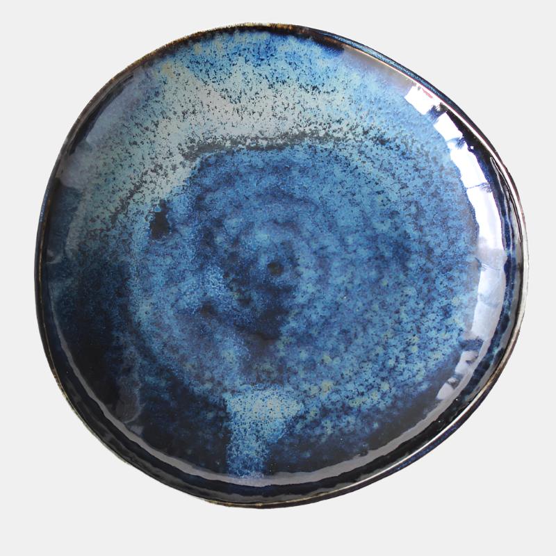 Tapas Plate Organic Shape 16.5cm Kanso Indigo Blue Glaze - Image 3