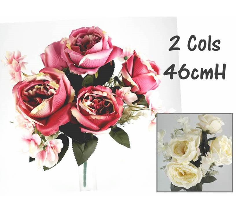 bulk 12 Artificial Rose Bouquet 46cm