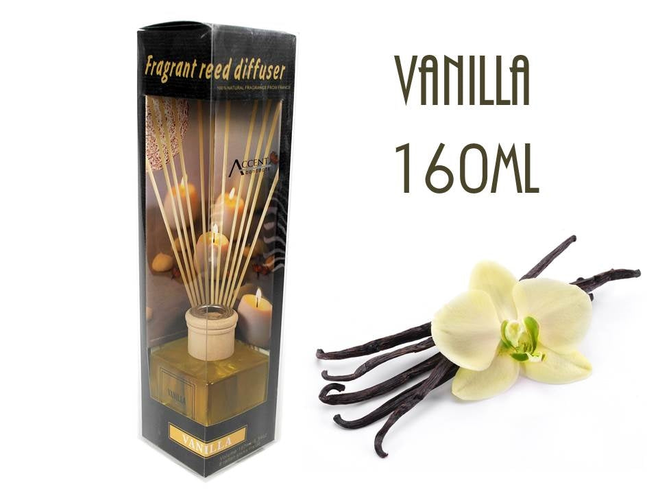 bulk 12 Fragrant Oil Diffuser Vanilla 160ml 12 Rattan Sticks