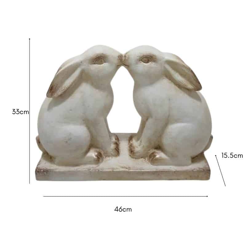 Kissing Rabbits Statue 46cm - Image 2