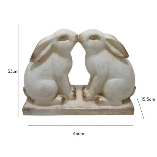 Kissing Rabbits Statue 46cm - Image 2