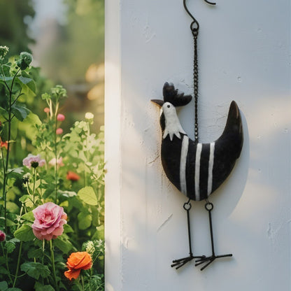 Hanging Black + White Stripe Chook - Image 2
