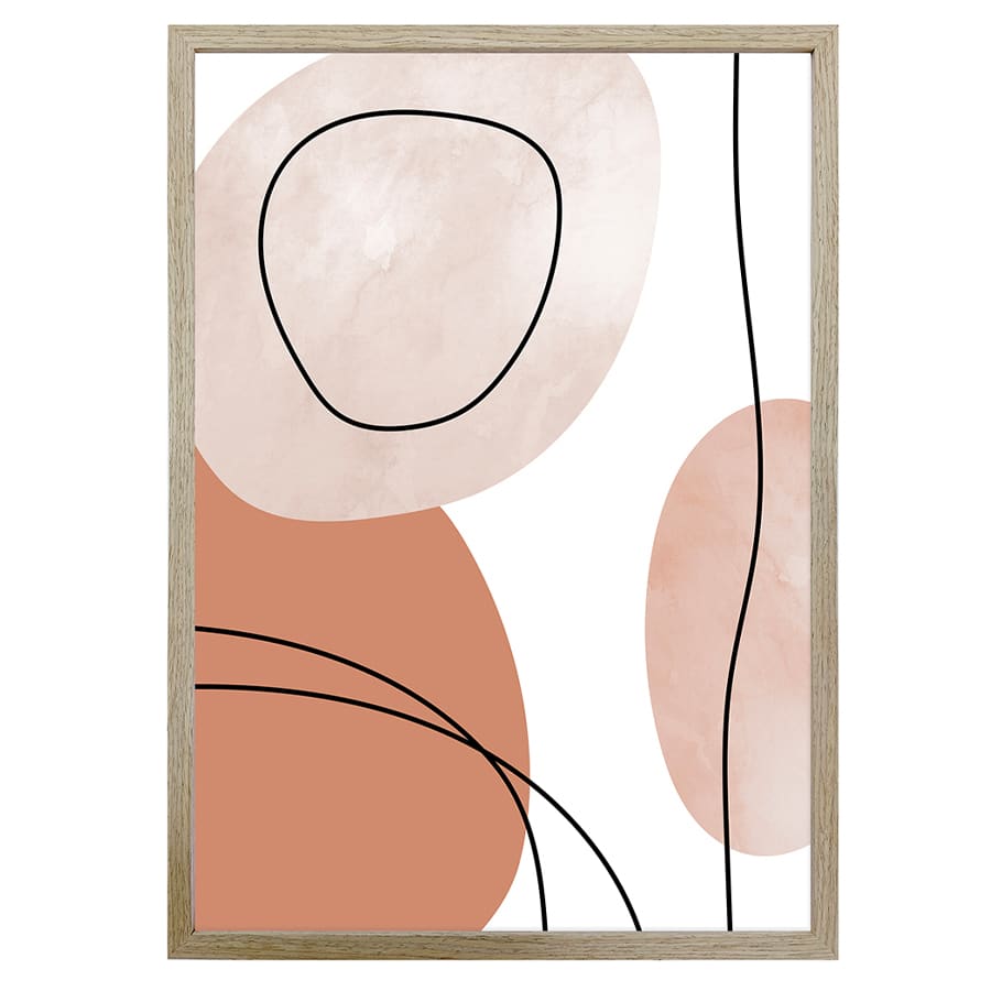 Patch of Earth Wall Print w Oak finish frame and glass 60x90cm