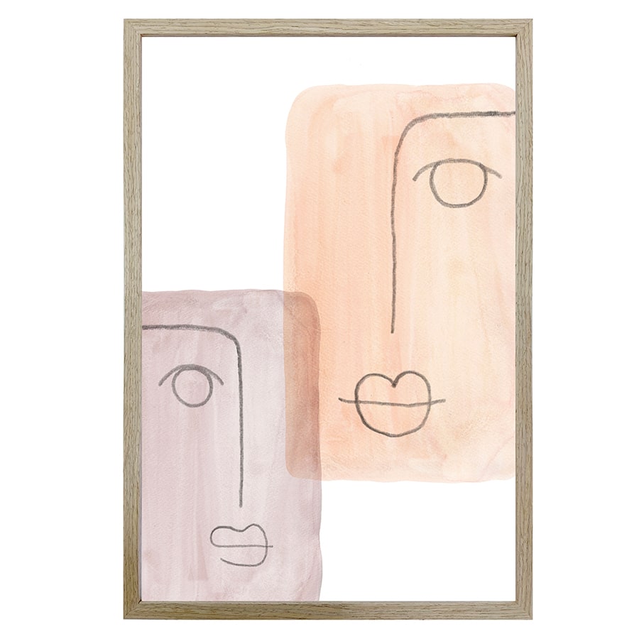 Mixed Emotions Wall Print w Oak finish frame & glass 90cm - Image 2