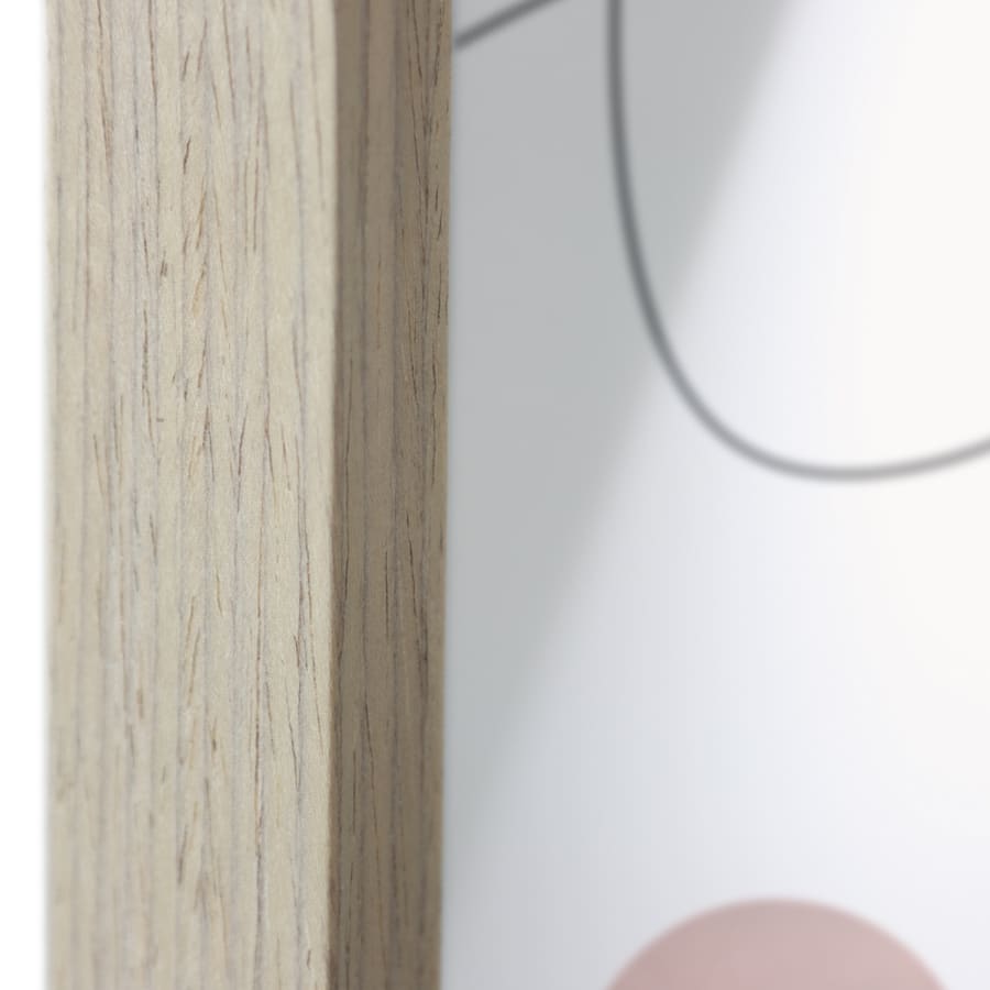 Abstract Balance Wall Print w Oak finish Glass frame 70cm - Image 2
