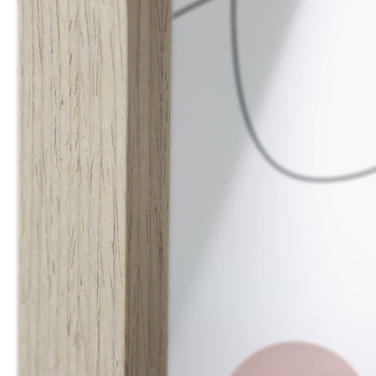 Abstract Balance Wall Print w Oak finish Glass frame 70cm - Image 2