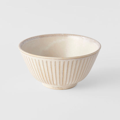 Rice Bowl 12cm Ridged Alabaster Glaze - Image 3