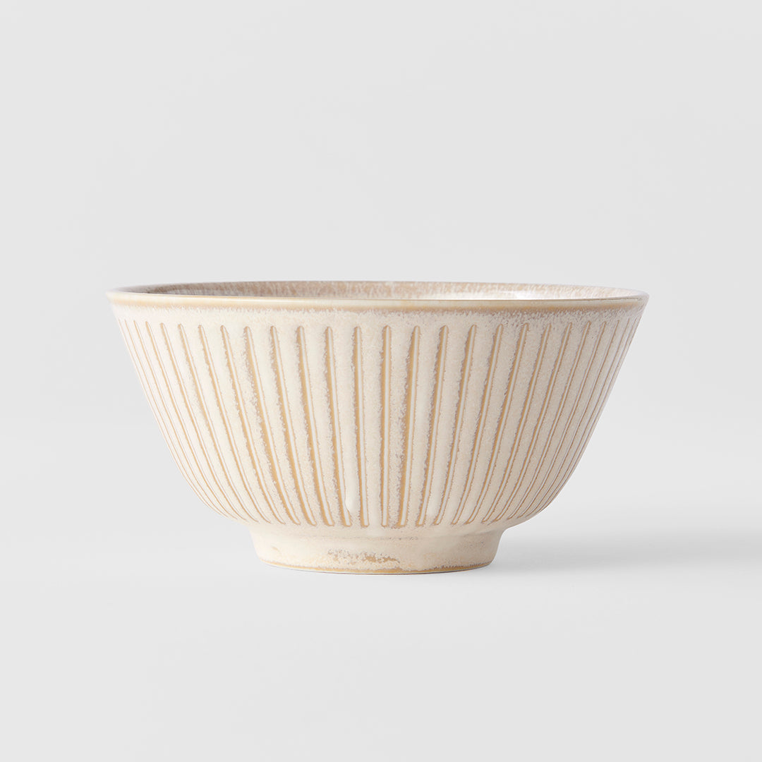Rice Bowl 12cm Ridged Alabaster Glaze - Image 4