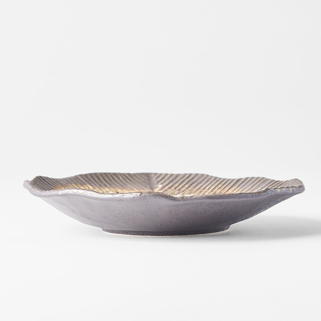 Plate Leaf Shape 16cm Akane Grey Glaze - Image 4
