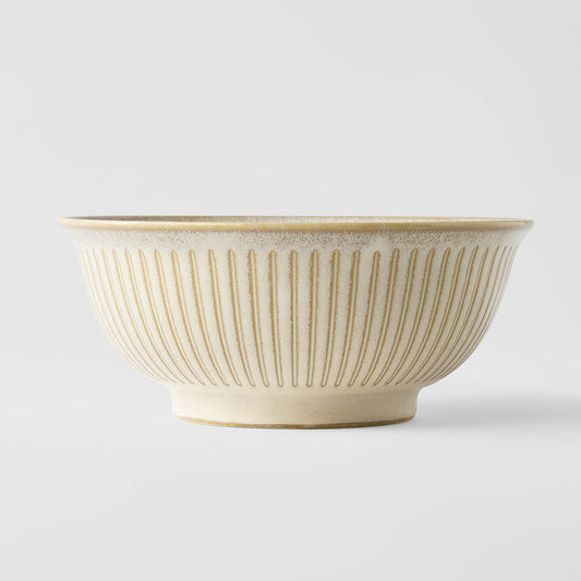 Udon Bowl 18cm Ridged Alabaster Glaze - Image 2