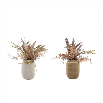 Set 2 Mixed Dried Flowers in Ceramic Jar 28cm - Image 3