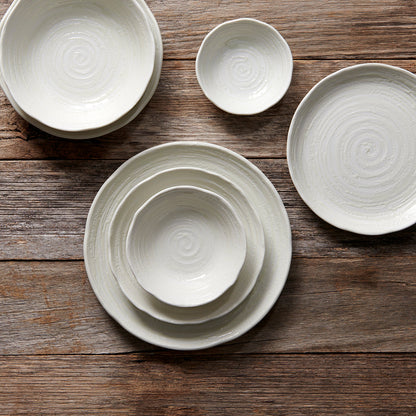 Bowl 13.5cm White Spiral Glaze - Image 5