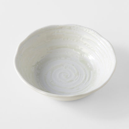 Bowl 13.5cm White Spiral Glaze - Image 3