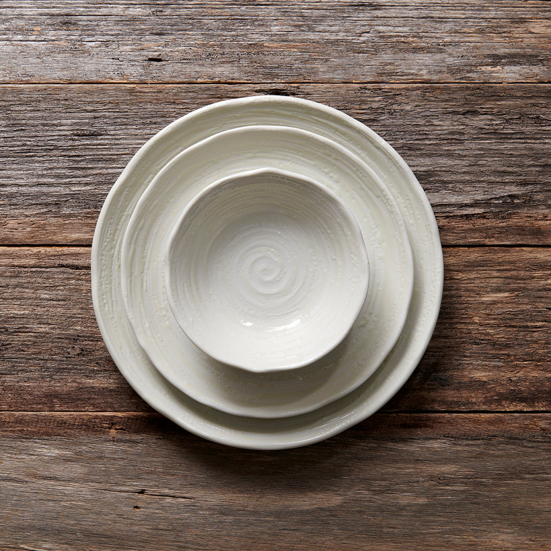 Bowl 15.5cm White Spiral Glaze - Image 4