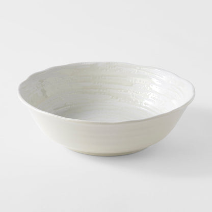 Bowl 21.5cm White Spiral Glaze - Image 3