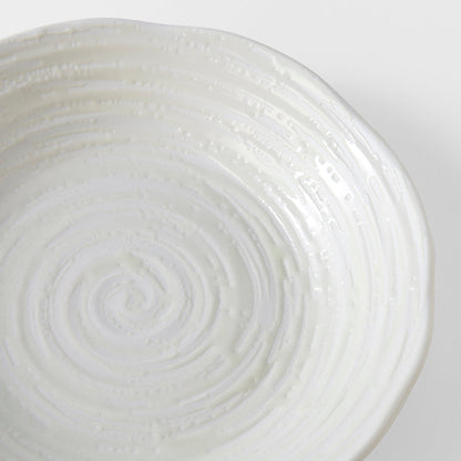 Bowl 23.5cm White Spiral Glaze - Image 2