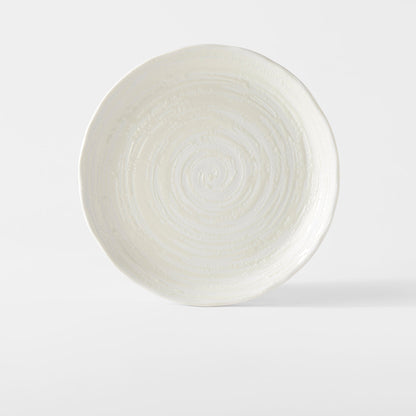 Dinner Plate 24.5cm White Spiral Glaze - Image 2