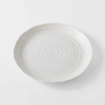 Dinner Plate 24.5cm White Spiral Glaze - Image 3