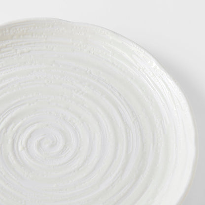 Dinner Plate 29.5cm White Spiral Glaze - Image 2