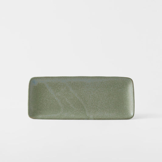 Plate Rectangular 29cm Green Fade Glaze - Image 2