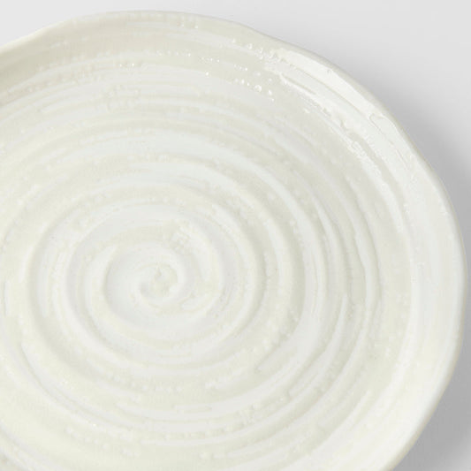 Side Plate 21.5cm White Spiral Glaze - Image 2