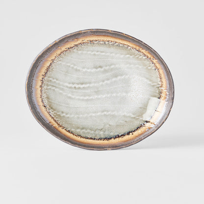 Oval Plate 24cm Akane Grey Glaze - Image 3