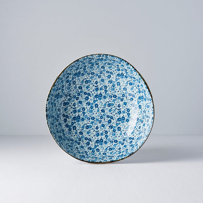 Bowl Organic Shape 20cm Blue Daisy Glaze - Image 3