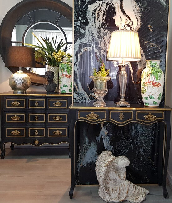 Dynasty Gold Accent Black Pettit Console 95cm - Image 2